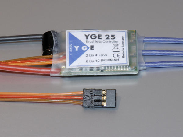 YGE  25 (Switch-BEC, 6-12NiXx, 2-4Lipo) Brushless Regler YGE  25 (Switch-BEC, 6-12NiXx, 2-4Lipo) Brushless Regler